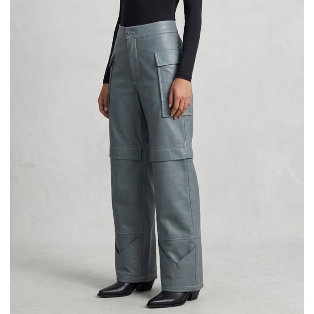 the Glamour Blueprint Leather‎ Oslo Pants Blue Size XS Gorpcore Cargo Moto